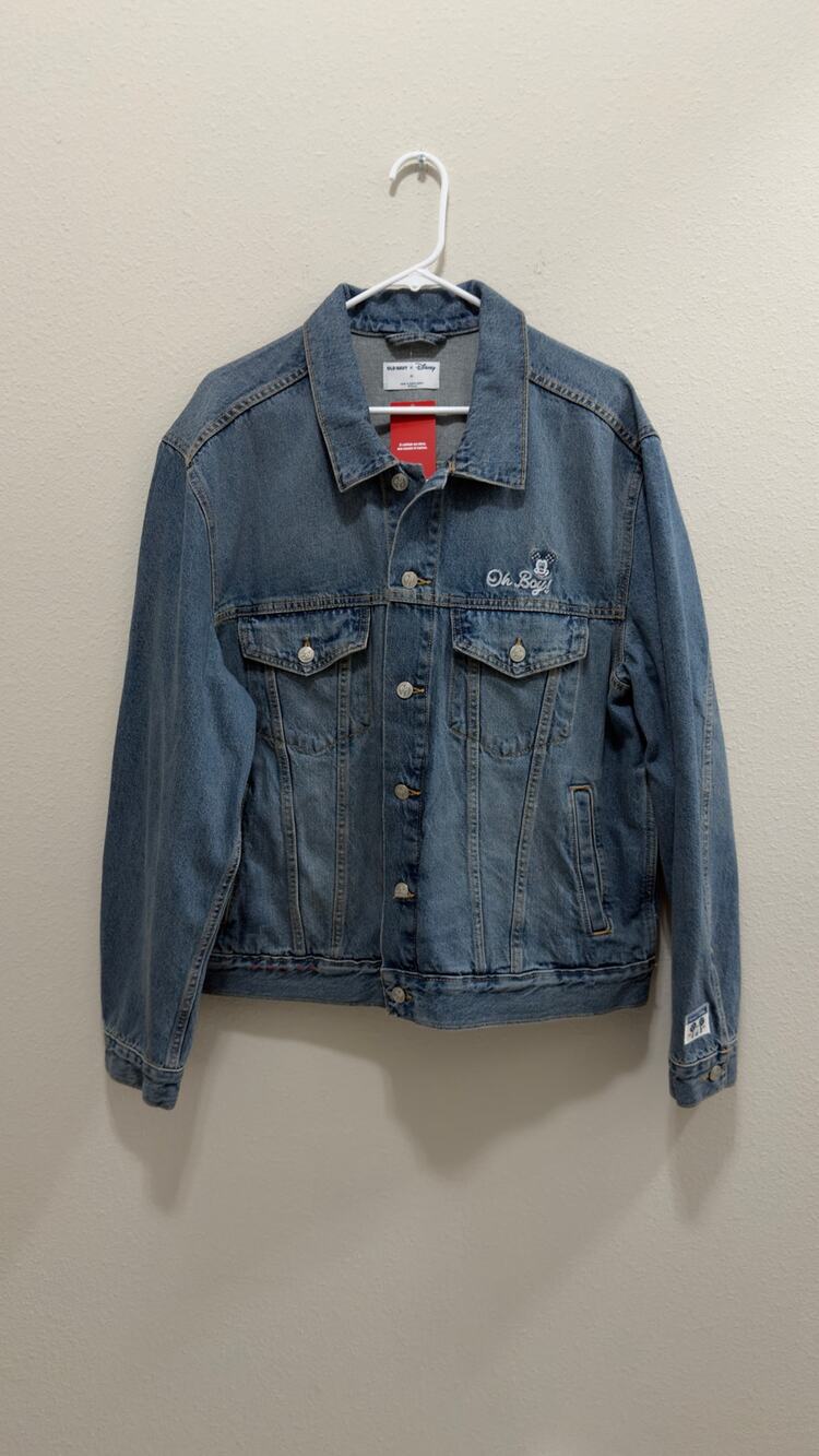 NWT Old Navy x Disney Men's Mickey Mouse Americana Denim Trucker Jacket XL